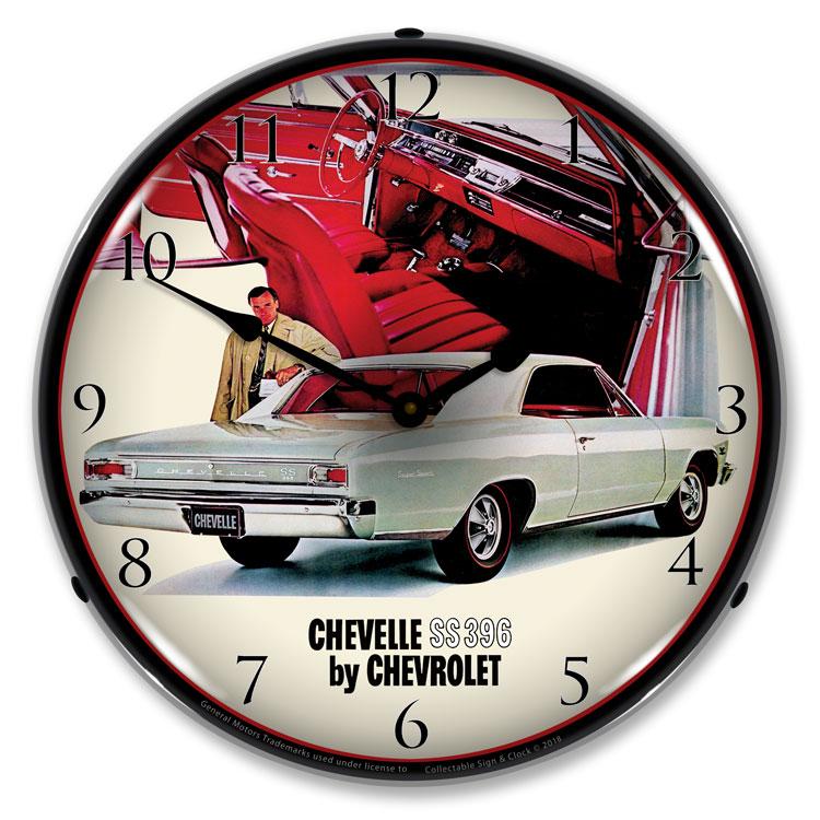 1966 Chevelle SS 396 RI LED Clock-LED Clocks-Grease Monkey Garage