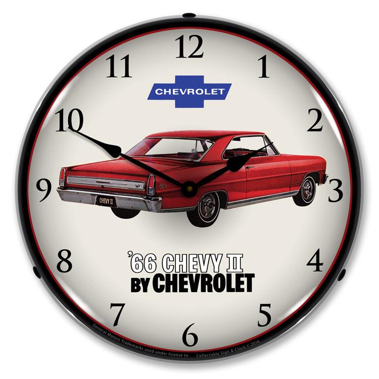 1966 Chevy II Nova Super Sport LED Clock-LED Clocks-Grease Monkey Garage
