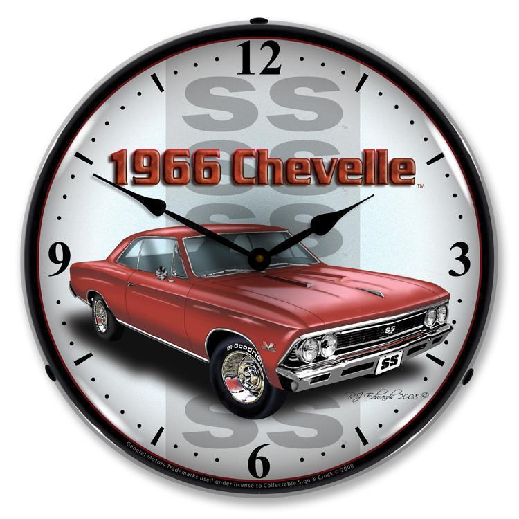 1966 SS Chevelle Backlit LED Clock-LED Clocks-Grease Monkey Garage