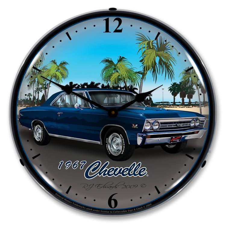 1967 Chevelle Backlit LED Clock-LED Clocks-Grease Monkey Garage