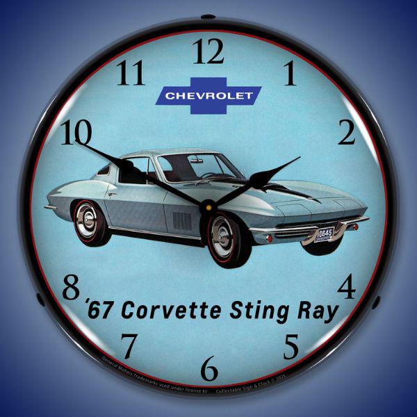 1967 Corvette Backlit LED Clock-LED Clocks-Grease Monkey Garage