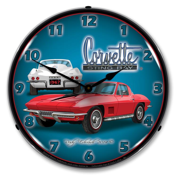 1967 Corvette Stingray LED Clock-LED Clocks-Grease Monkey Garage