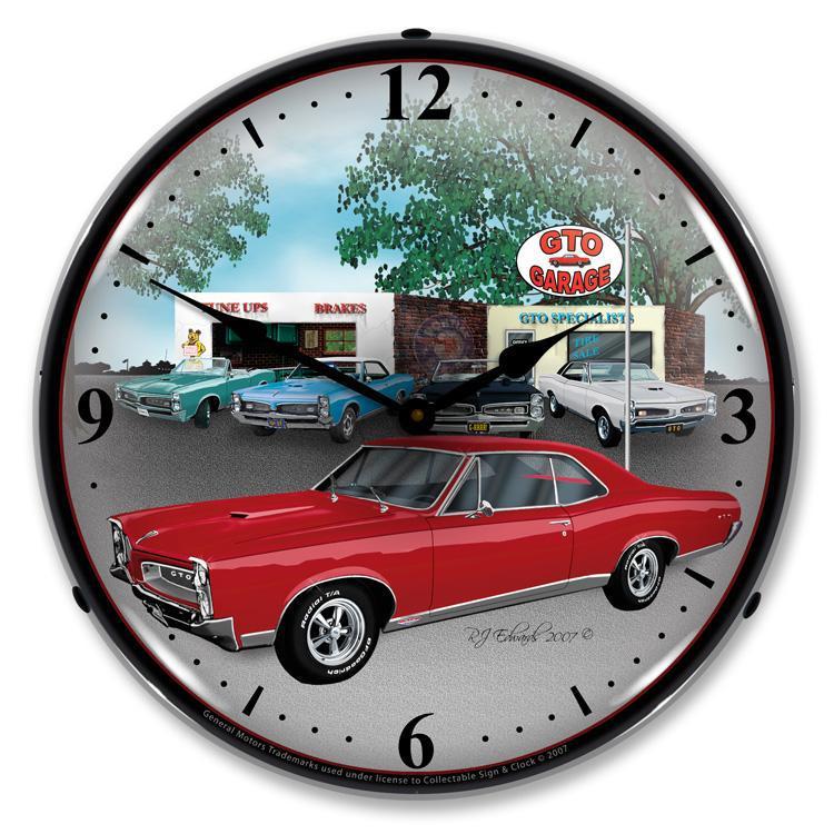 1967 Pontiac GTO Backlit LED Clock-LED Clocks-Grease Monkey Garage