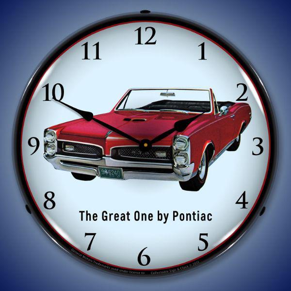 1967 Pontiac GTO Convertible Backlit LED Clock-LED Clocks-Grease Monkey Garage