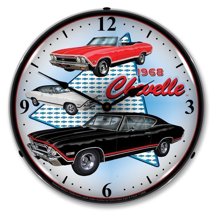 1968 Chevelle Backlit LED Clock-LED Clocks-Grease Monkey Garage