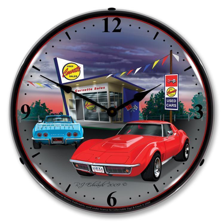 1968 Corvette Backlit LED Clock-LED Clocks-Grease Monkey Garage