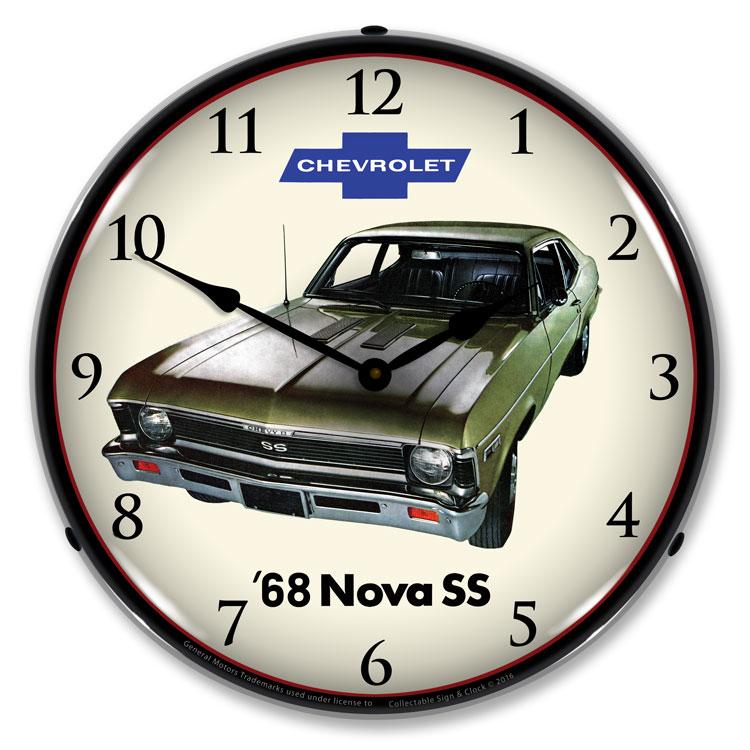 1968 Nova Super Sport LED Clock-LED Clocks-Grease Monkey Garage