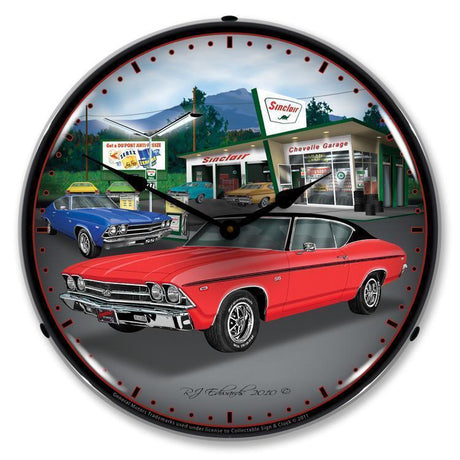 1969 Chevelle Backlit LED Clock-LED Clocks-Grease Monkey Garage