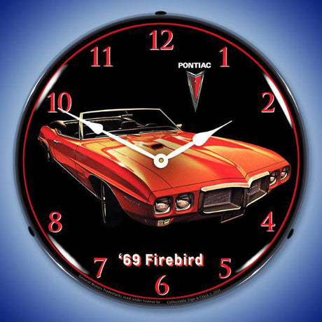 1969 Pontiac Firebird Backlit LED Clock-LED Clocks-Grease Monkey Garage
