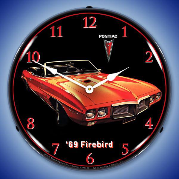 1969 Pontiac Firebird Backlit LED Clock-LED Clocks-Grease Monkey Garage