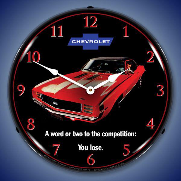 1969 RS SS Camaro Backlit LED Clock-LED Clocks-Grease Monkey Garage