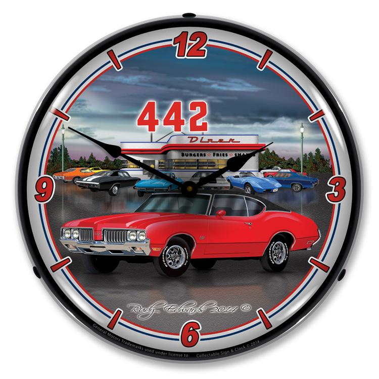 1970 442 Oldsmobile LED Clock-LED Clocks-Grease Monkey Garage