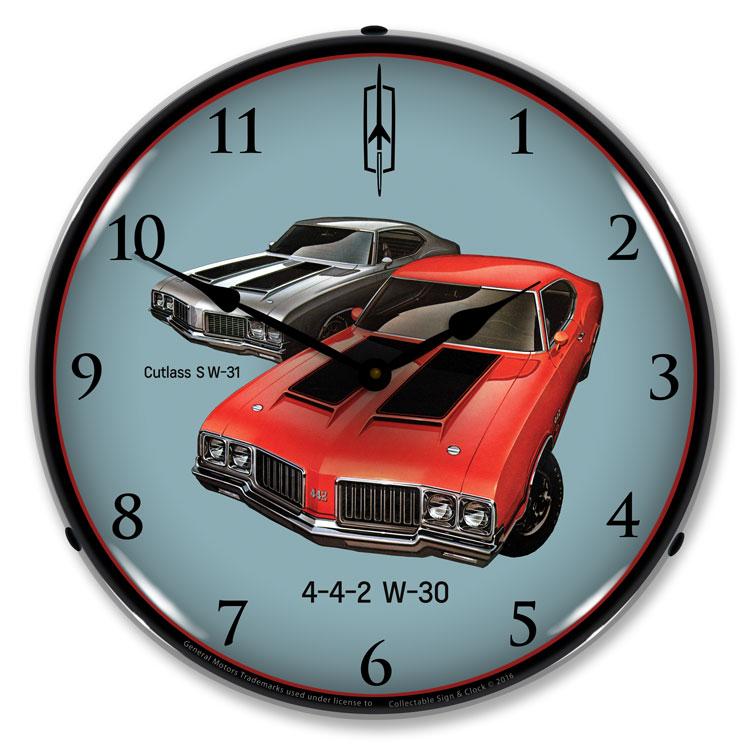 1970 442 W-30 and W-31 LED Clock-LED Clocks-Grease Monkey Garage