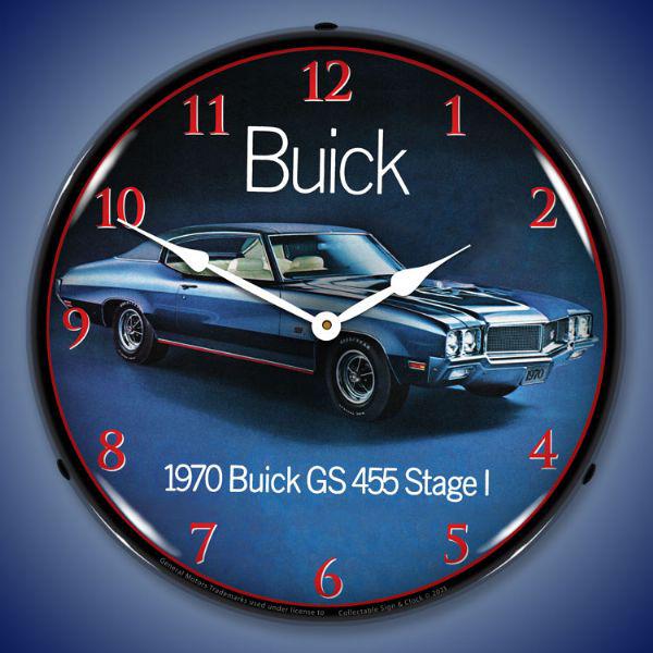 1970 Buick GS 455 Blue Backlit LED Clock-LED Clocks-Grease Monkey Garage