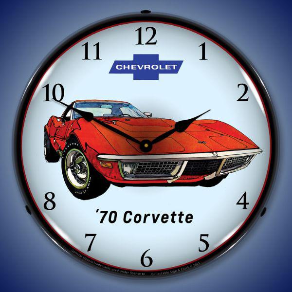 1970 Corvette Backlit LED Clock-LED Clocks-Grease Monkey Garage