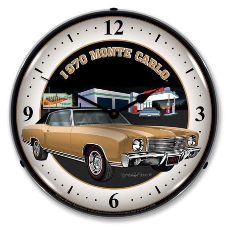 1970 Monte Carlo Backlit LED Clock-LED Clocks-Grease Monkey Garage
