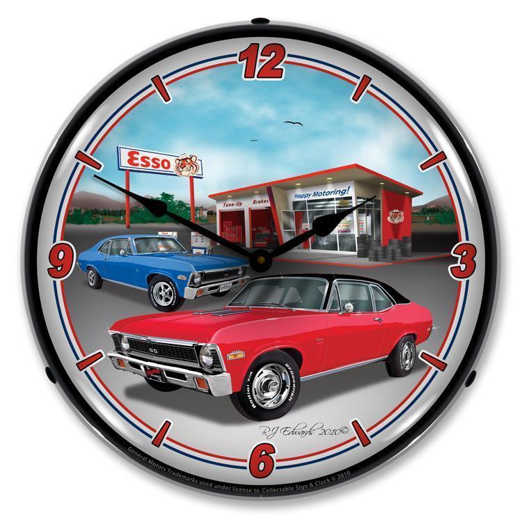 1970 Nova Backlit LED Clock-LED Clocks-Grease Monkey Garage