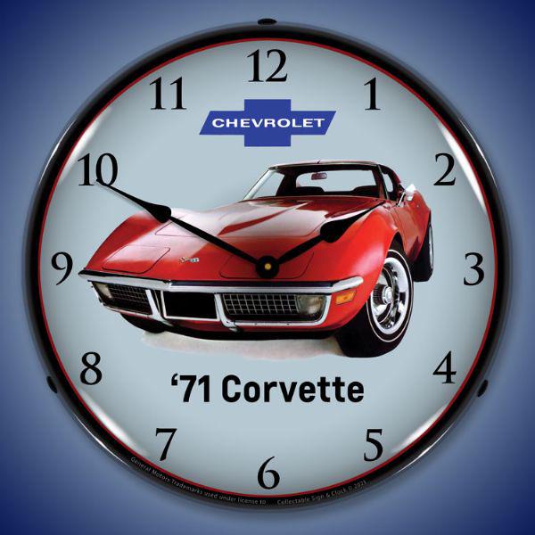 1971 Corvette Backlit LED Clock-LED Clocks-Grease Monkey Garage