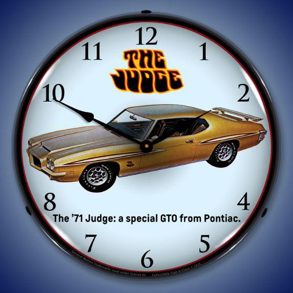 1971 GTO Judge Backlit LED Clock-LED Clocks-Grease Monkey Garage