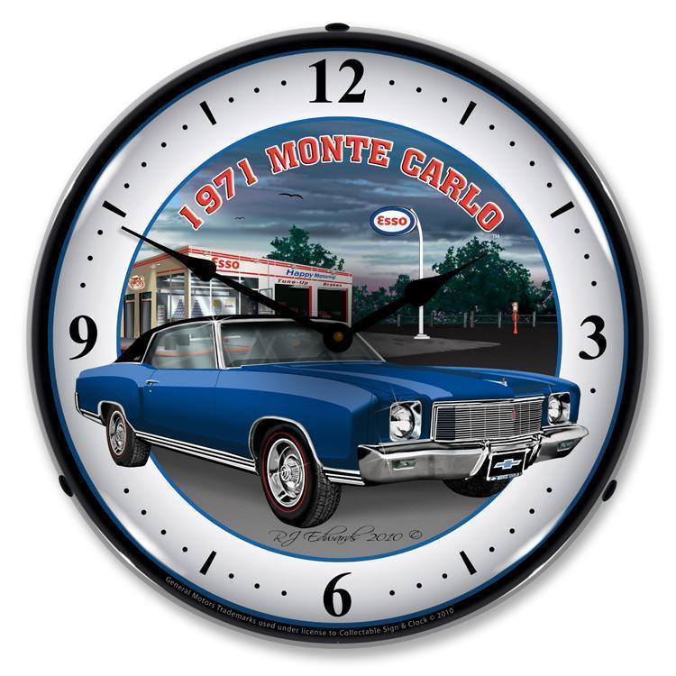 1971 Monte Carlo Backlit LED Clock-LED Clocks-Grease Monkey Garage