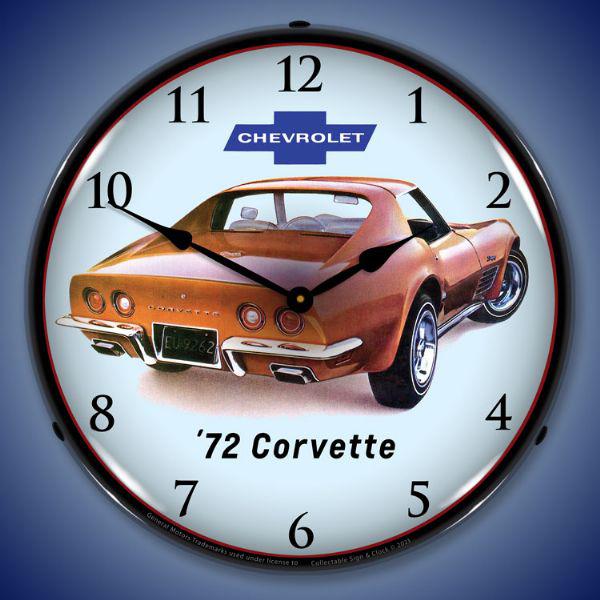 1972 Corvette Backlit LED Clock-LED Clocks-Grease Monkey Garage