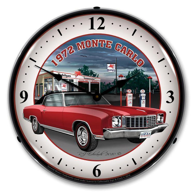 1972 Monte Carlo Backlit LED Clock-LED Clocks-Grease Monkey Garage