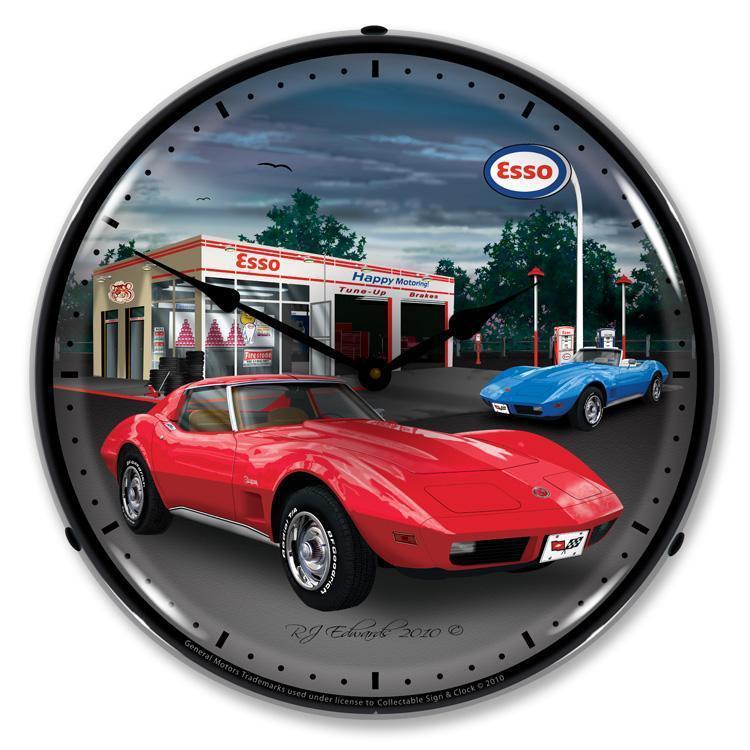 1974 Corvette Backlit LED Clock-LED Clocks-Grease Monkey Garage