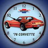1976 Corvette Backlit LED Clock-LED Clocks-Grease Monkey Garage