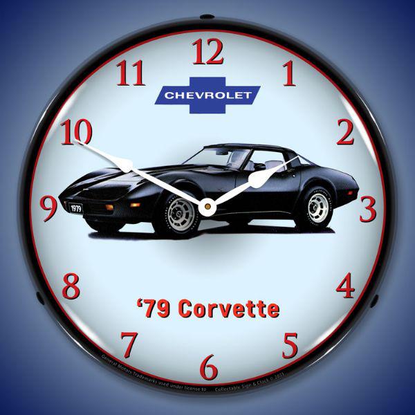 1979 Corvette Backlit LED Clock-LED Clocks-Grease Monkey Garage