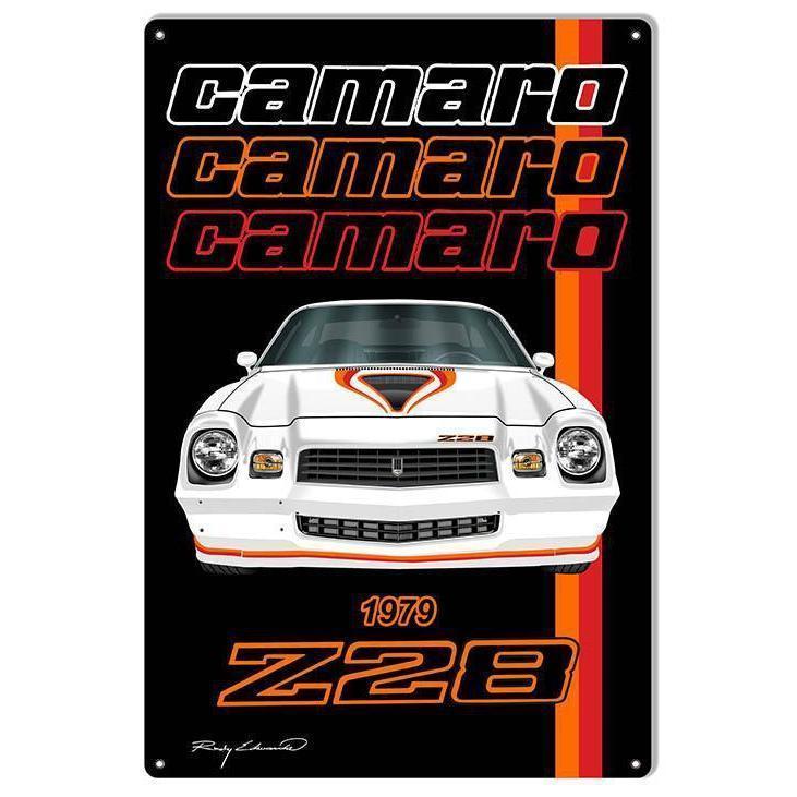 1979 White Camaro Z/28 Metal Sign-Metal Signs-Grease Monkey Garage