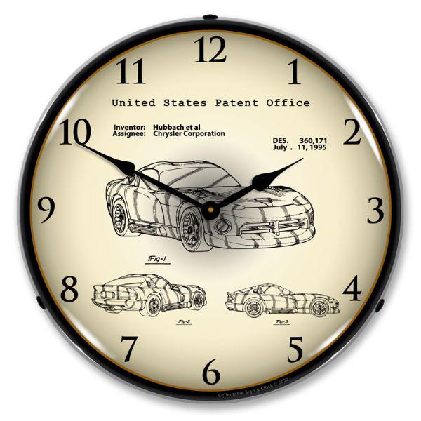 1996 Dodge Viper SRT Patent Backlit LED Clock-LED Clocks-Grease Monkey Garage