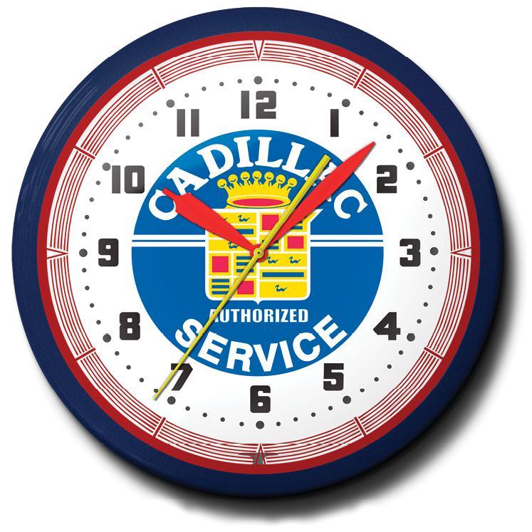 20" Cadillac Authorized Service Premium Neon Clock-Neon Clock-Grease Monkey Garage