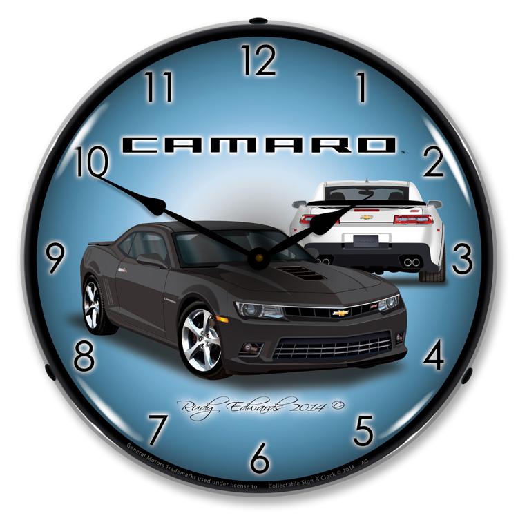 2014 SS Camaro Ashen Grey LED Clock-LED Clocks-Grease Monkey Garage
