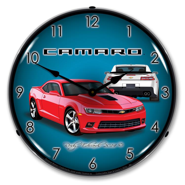 2014 SS Camaro Red Hot LED Clock-LED Clocks-Grease Monkey Garage