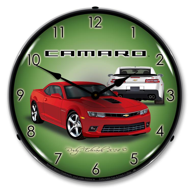 2014 SS Camaro Red Rock LED Clock-LED Clocks-Grease Monkey Garage