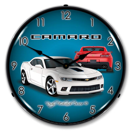 2014 SS Camaro Summit White LED Clock-LED Clocks-Grease Monkey Garage