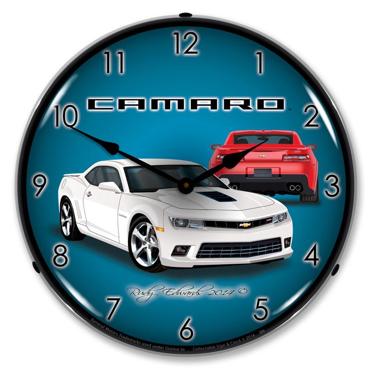 2014 SS Camaro Summit White LED Clock-LED Clocks-Grease Monkey Garage