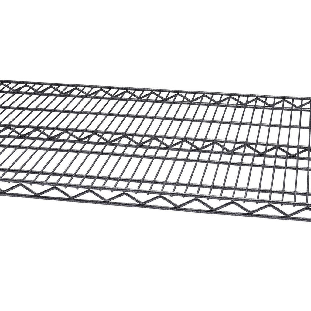 5-Tier Commercial Grade Wire Shelving 60"x24"x72" with Wheels - Black Anthracite-Grease Monkey Garage