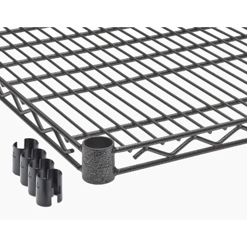 5-Tier Commercial Grade Wire Shelving 60"x24"x72" with Wheels - Black Anthracite-Grease Monkey Garage