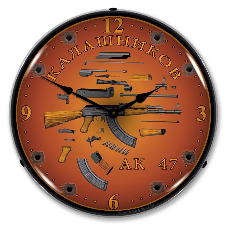 AK 47 LED Clock-LED Clocks-Grease Monkey Garage