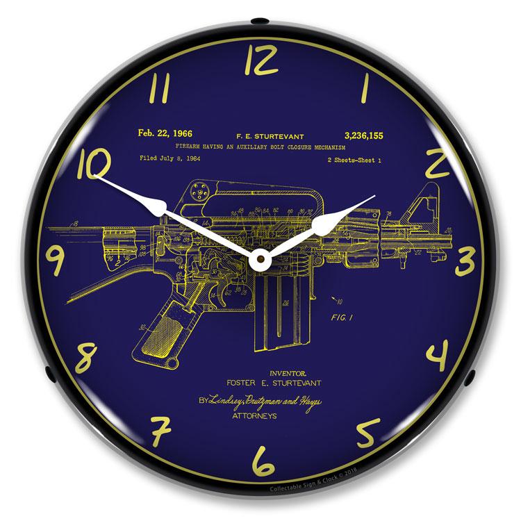 AR-15 Patent LED Clock-LED Clocks-Grease Monkey Garage