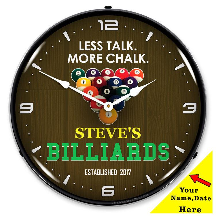 Add Your Name Billiards Room Backlit LED Clock-LED Clocks-Grease Monkey Garage