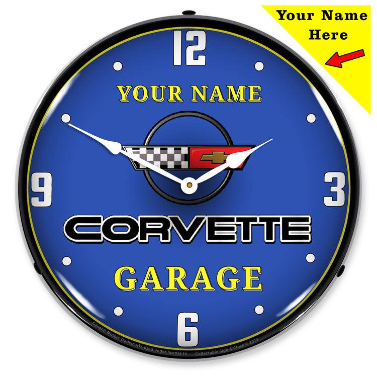 Add Your Name C4 Garage Backlit LED Clock-LED Clocks-Grease Monkey Garage
