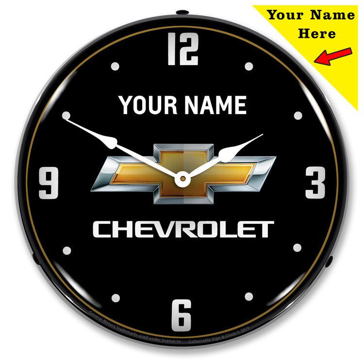 Add Your Name Chevrolet Backlit LED Clock-LED Clocks-Grease Monkey Garage