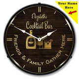 Add Your Name Cocktail Bar Backlit LED Clock-LED Clocks-Grease Monkey Garage