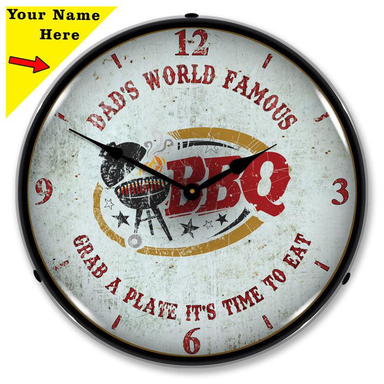 Add Your Name Dads BBQ Backlit LED Clock-LED Clocks-Grease Monkey Garage