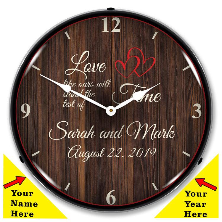 Add Your Name Love Like Ours Backlit LED Clock-LED Clocks-Grease Monkey Garage