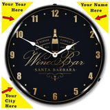 Add Your Name Wine Bar Backlit LED Clock-LED Clocks-Grease Monkey Garage