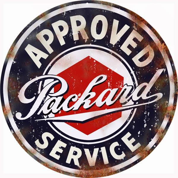 Aged Approved Packard Service Station Metal Sign-Metal Signs-Grease Monkey Garage