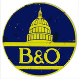 Aged B&O Railroad Metal Sign-Metal Signs-Grease Monkey Garage